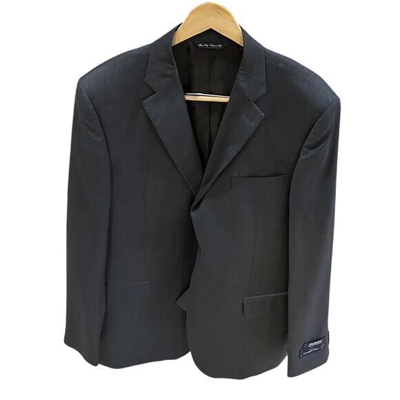 NEW Ermenegildo Zegna Mens Gray Silk Blend 2 Btn 2 Vent Blazer Sz 46L
